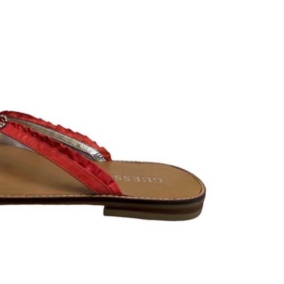 Guess by Marciano Red Leather Thong Sandals Size 7 - Picture 9 of 10